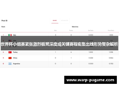 世界杯小组赛紧张激烈板凳深度成关键赛程密集出线形势复杂解析 世界杯小组赛紧张激烈板凳深度成关键赛程密集出线形势复杂解析